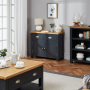 Cotswold Charcoal Grey Painted Medium 2 Door 2 Drawer Sideboard