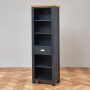 Cotswold Charcoal Grey Painted Tall Narrow Alcove Bookcase