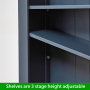 Cotswold Charcoal Grey Painted Tall Narrow Alcove Bookcase