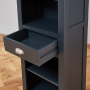 Cotswold Charcoal Grey Painted Tall Narrow Alcove Bookcase