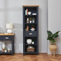 Cotswold Charcoal Grey Painted Tall Narrow Alcove Bookcase