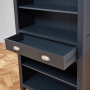 Cotswold Charcoal Grey Painted Tall Large Bookcase with Drawer