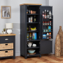 Cotswold Charcoal Grey Painted Single Kitchen Larder Pantry Cupboard