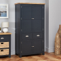 Cotswold Charcoal Grey Painted Double Kitchen Larder Pantry Cupboard