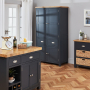 Cotswold Charcoal Grey Painted Double Kitchen Larder Pantry Cupboard