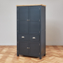 Cotswold Charcoal Grey Painted Double Kitchen Larder Pantry Cupboard