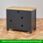 Cotswold Charcoal Grey Painted Hideaway Computer Desk