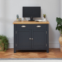 Cotswold Charcoal Grey Painted Hideaway Computer Desk