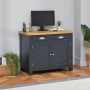 Cotswold Charcoal Grey Painted Hideaway Computer Desk