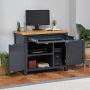 Cotswold Charcoal Grey Painted Hideaway Computer Desk