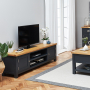 Cotswold Charcoal Grey Painted Large Widescreen TV Unit – Up to 80” Size