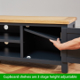 Cotswold Charcoal Grey Painted Large Widescreen TV Unit – Up to 80” Size