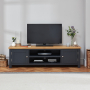 Cotswold Charcoal Grey Painted Large Widescreen TV Unit – Up to 80” Size