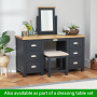 Cotswold Charcoal Grey Painted Large Twin Pedestal Desk