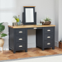 Cotswold Charcoal Grey Twin Pedestal Dressing Table + Mirror Set