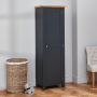 Cotswold Charcoal Grey Painted Single Linen Storage Shaker Cupboard