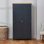 Cotswold Charcoal Grey Painted Double Linen Storage Shaker Cupboard