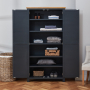 Cotswold Charcoal Grey Painted Double Linen Storage Shaker Cupboard