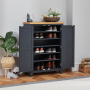 Cotswold Charcoal Grey Painted Large Shoe Cupboard