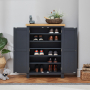 Cotswold Charcoal Grey Painted Large Shoe Cupboard