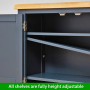 Cotswold Charcoal Grey Painted Large Shoe Cupboard