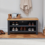 Cotswold Charcoal Grey Painted Shoe Storage Bench