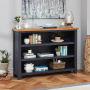 Cotswold Charcoal Grey Painted Wide Low Bookcase