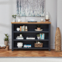 Cotswold Charcoal Grey Painted Wide Low Bookcase