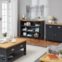 Cotswold Charcoal Grey Painted Wide Low Bookcase