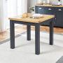 Cotswold Charcoal Grey Square Flip Top Dining Table and 2 Fabric Chairs