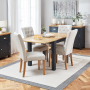 Cotswold Charcoal Grey Square Flip Top Dining Table and 4 Fabric Chairs