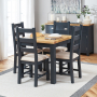 Cotswold Charcoal Grey Square Flip Top Dining Table and 4 Chair Set