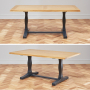 Cotswold Charcoal Grey Painted Oak 1.8m Refectory Dining Table - Seats 6 to 8