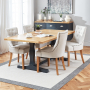 Cotswold Charcoal Grey 1.8m Dining Table and 4 Natural Scoop Chairs