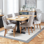 Cotswold Charcoal Grey 1.8m Dining Table and 6 Light Grey Scoop Chairs