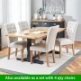 Cotswold Charcoal Grey 1.8m Dining Table and 6 Natural Oatmeal Chairs