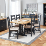 Cotswold Charcoal Grey Painted Oak 1.8m Refectory Dining Table and 6 Chair Set