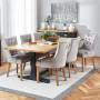 Cotswold Charcoal Grey 2.2m Dining Table and 6 Light Grey Scoop Chairs