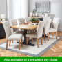 Cotswold Charcoal Grey 2.2m Dining Table and 6 Natural Oatmeal Chairs