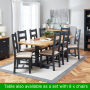 Cotswold Charcoal Grey Painted Oak 2.2m Refectory Dining Table and 6 Chair Set