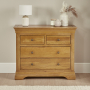 French Louis Oak 2 Over 2 Chest of Drawers