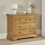 French Louis Oak 2 Over 2 Chest of Drawers