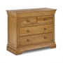 French Louis Oak 2 Over 2 Chest of Drawers