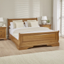 French Louis Solid Oak 5ft King Size Sleigh Bed