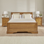 French Louis Solid Oak 5ft King Size Sleigh Bed