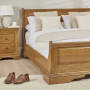 French Louis Solid Oak 5ft King Size Sleigh Bed