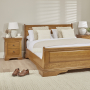 French Louis Solid Oak 5ft King Size Sleigh Bed