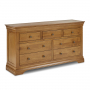 French Louis Oak Large Wide 3 over 4 Chest of Drawers