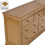 French Louis Oak Large Wide 3 over 4 Chest of Drawers