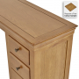 French Louis Oak Single Pedestal Dressing Table Set with Stool